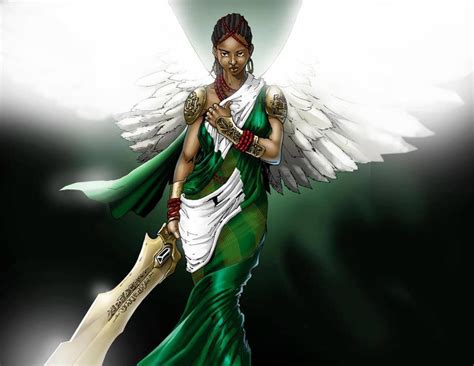 A Lovely Black Angel Warrior Female Angel Warrior Female Angel Warrior