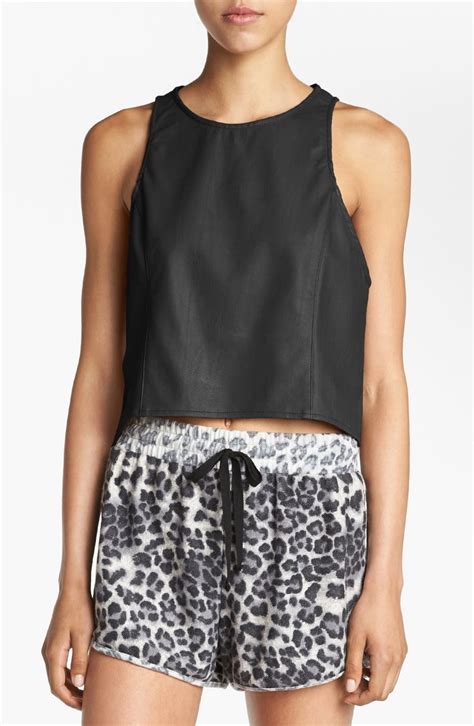 Astr Faux Leather Crop Top Nordstrom