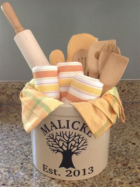 Bridal Shower Gift Personalized Crock From Solutions Com Towels And