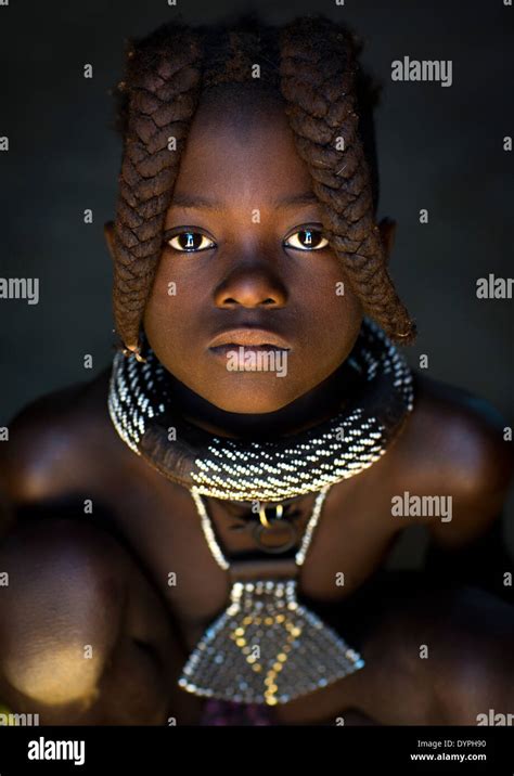 Young Himba Girl With Ethnic Hairstyle Epupa Namibia