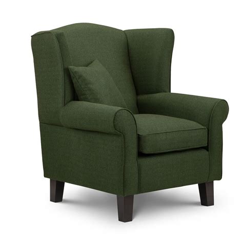 Shetland Green Tweed Wingback Chair Sloane And Sons