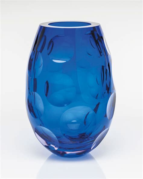 Moser Crystal Bubble Vase Blue