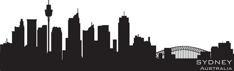 Sydney Australia City Skyline Silhouette Stock Illustration Download