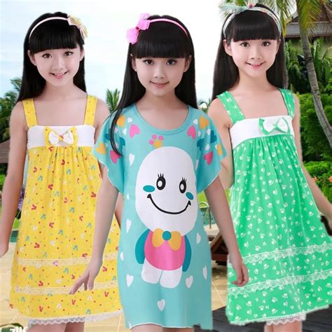 Girls Cotton Nightgown Children Clothing Summer Dresses Girls Baby