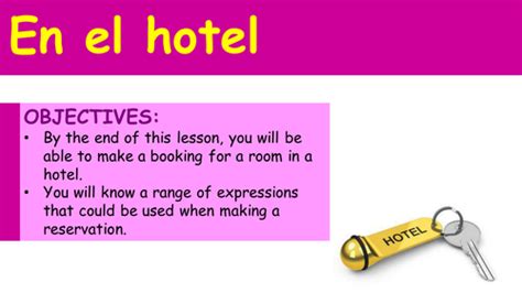 En El Hotel Teaching Resources