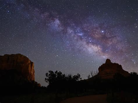 Milky Way Shining Its Light On Magnificent Sedona Arizona Bell Rock And