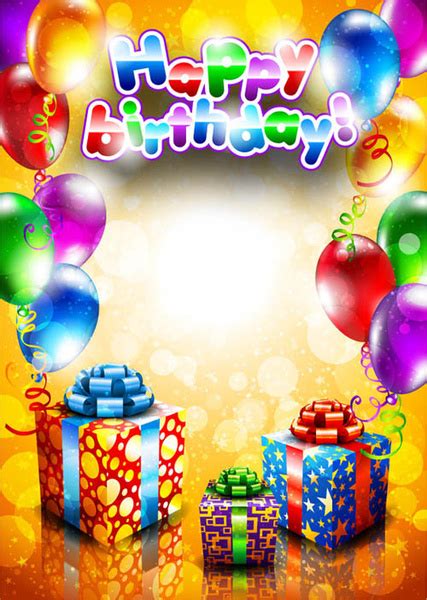 Beautiful happy birthday images free download. Happy birthday postcard template free vector download ...