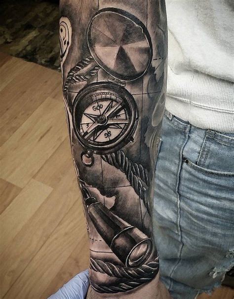 100 Awesome Compass Tattoo Designs Sleeve Tattoos Compass Tattoo