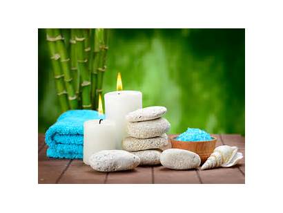 Spa Zen Bamboo Candles Stones Salt Relaxing