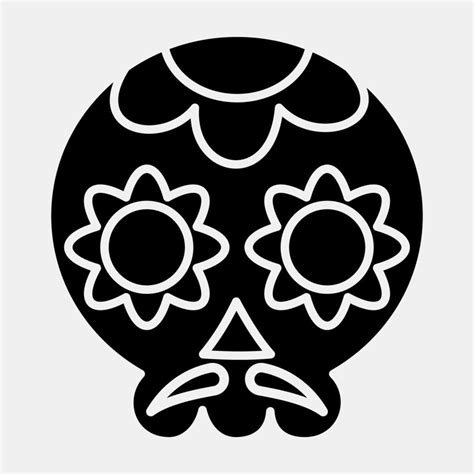 icono de calavera de azúcar elementos de celebración del día de los muertos iconos en estilo