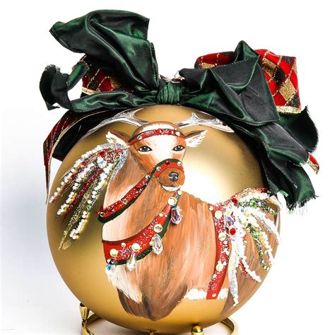 Natalie Sarabella Christmas Ornament With Reindeer Design Ebth