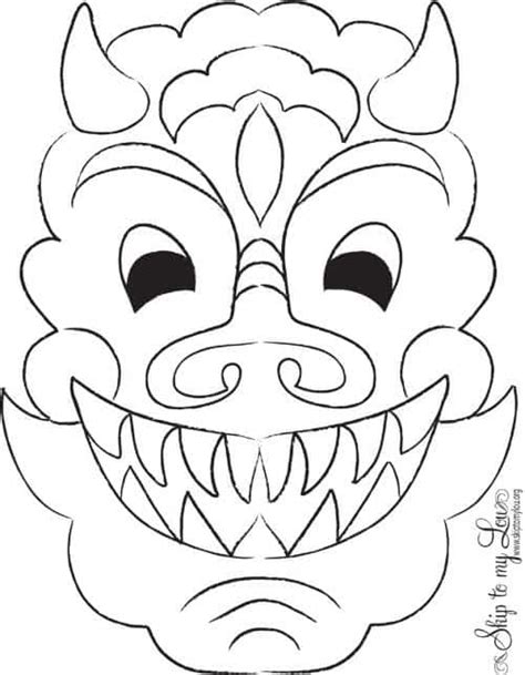 Paper toy dragon for the year of the dragon 2012, printable template to make it yourself. Chinese New Year Craft: Dragon Mask | Alpha Mom