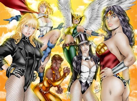 Women Of Justice League By TVC Designs On DeviantArt Female Superhero Superhero Comic Comics