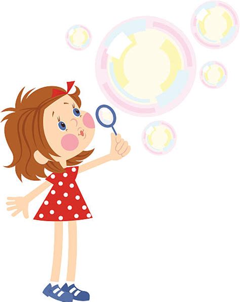 Royalty Free Girl Blowing Bubbles Clip Art Vector Images