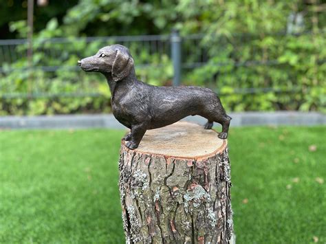 Bronze Dog Dachshund Sculpture Interior Office Etsy