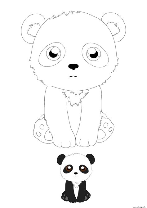 Coloriage Panda Kawaii Avec Dessin Couleurs Pour Enfants