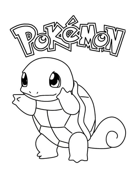Dibujos De Pokémon Squirtle Amigable Para Colorear Para Colorear