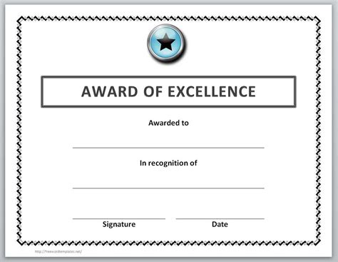 Certificate Of Award Template Word Free Doctemplates