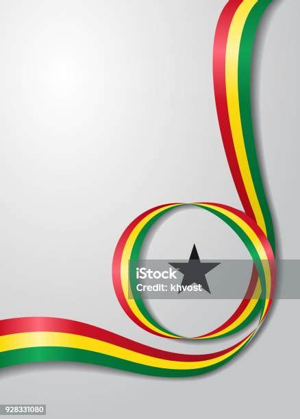 Ghanayan Flag Wavy Background Vector Illustration Stock Illustration