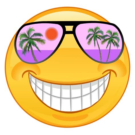 Crazy Cool Purple Sunglasses Smiling Emoji Sticker