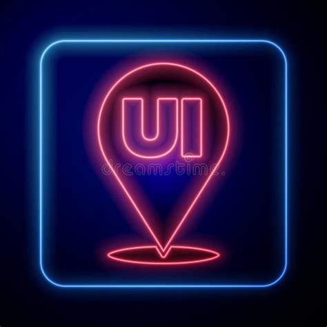 Glowing Neon Ui Or Ux Design Icon Isolated On Blue Background Vector