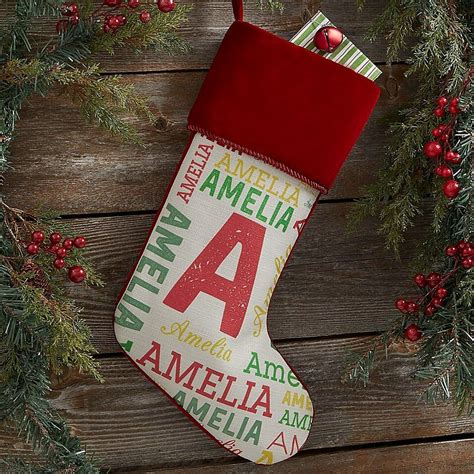Repeating Name Personalized Christmas Stocking Buybuy Baby