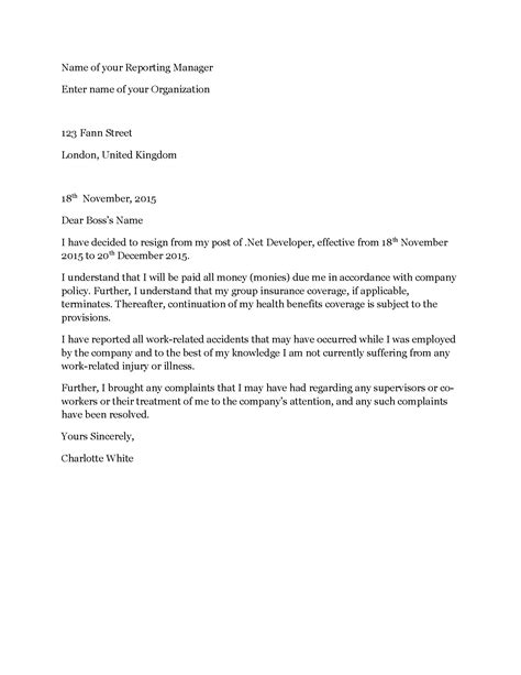 Resignation Letter Help