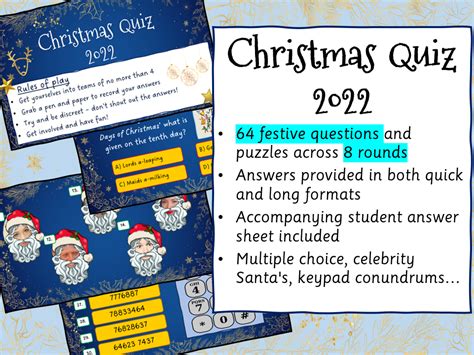 Christmas Quiz 2023 Teaching Resources