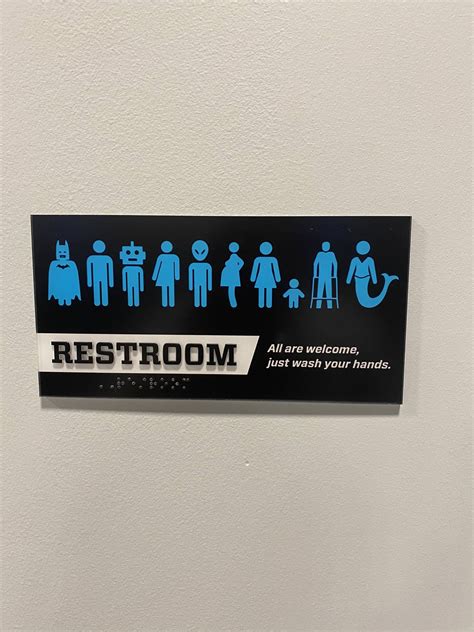 restroom sign at my gym from r gatesopencomeonin wayfinding signage restroom signs funny