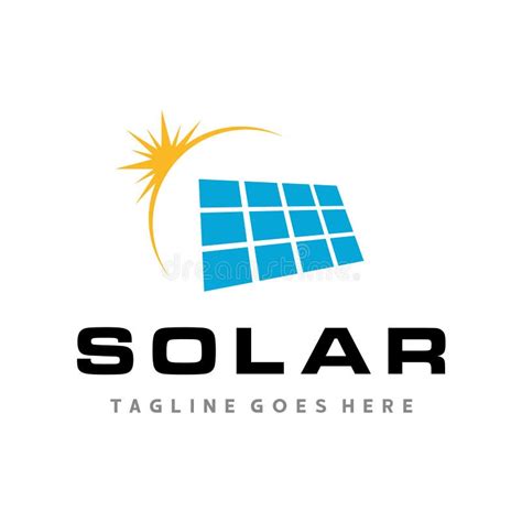 Solar Energy Logo Solar Panels Logo Vector Stock Vector Illustration