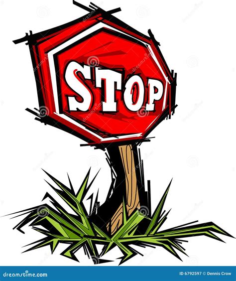 Stop Sign Stock Illustration Illustration Of Slow Drawing 6792597