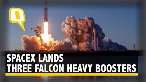 Spacex Achieves Historical Feat Launches Falcon Heavy Rocket And Lands All 3 Boosters The