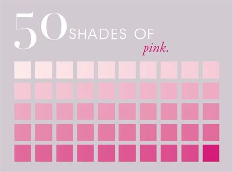The 50 Shades Of Pink Are Shown In This Book Cover Art Print By Artist