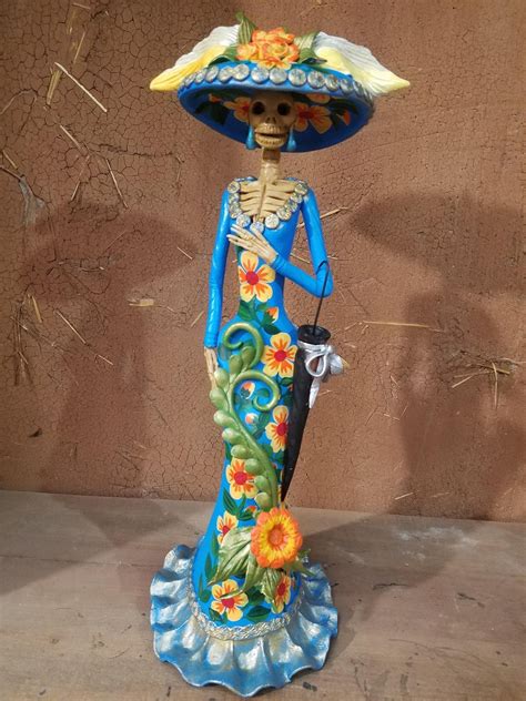 Catrina Mexican Day Of The Dead Decoration Sculpture Of Etsy