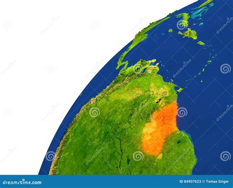 Country Of Guyana Satellite View Stock Illustration Illustration Of