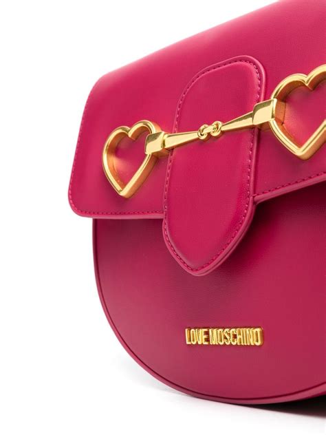 Love Moschino Heart Plaque Faux Leather Crossbody Bag Farfetch