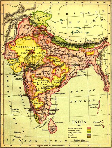 Heres A Nice Mid 19th Century Map Of India Complete With Cashmere