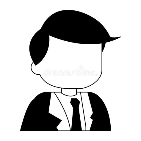 Businessman Profile Avatar In Black And White Stock Vector