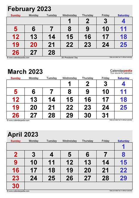 February 2023 And March 2023 Calendar Printable Calendars At A Glance
