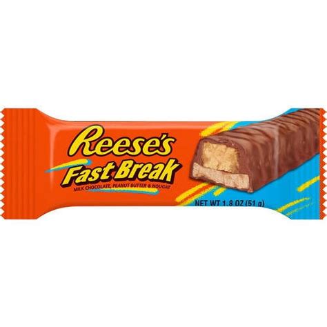 reese s fast break milk chocolate peanut butter and nougats candy 1 8 oz
