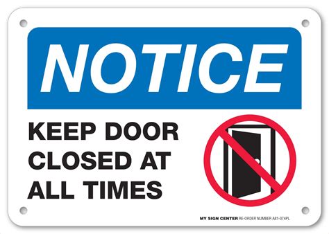 Door Closed And Bilingual Notice Keep Door Closed Sign Sc 1 St