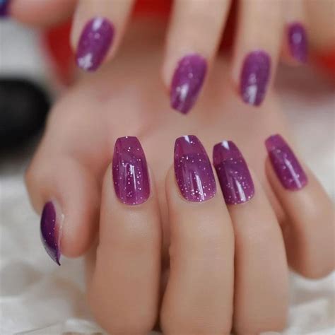Ballerina Nailsglitter Nail Grace Purple Jellyglue On Nails Etsy In