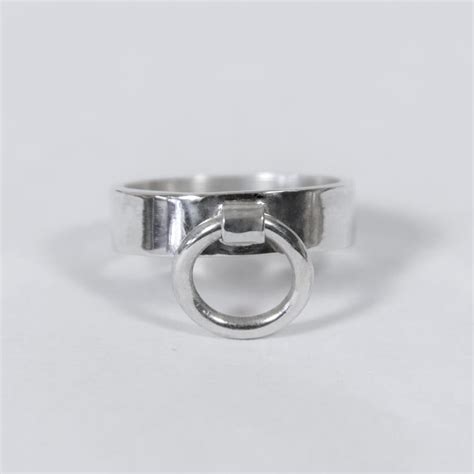 Sterling Silver Story Of O Ring Bdsm Ring Collar Ring Kinky