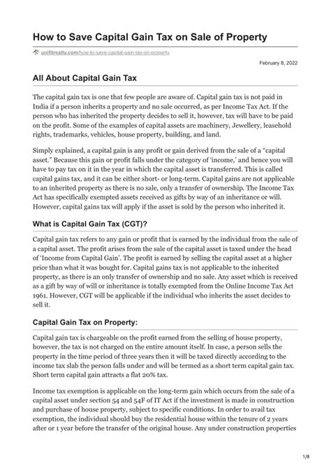 Ppt What Is The Capital Gain Tax On Sale Of Property Powerpoint