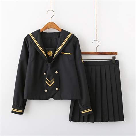 New Preppy Style Japanese School Uniform Embroidery School Dress