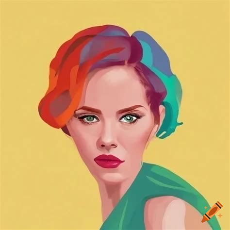 Sarah Drew In A Modern Simple Illustration Style Using The Pantone