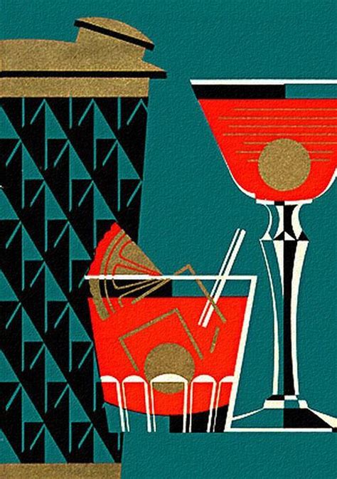 Cocktails Art Deco Posters Retro Art Pop Art Decor