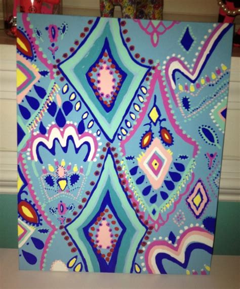 Items Similar To Lilly Pulitzer Crown Jewels Canvas Panel Painting On