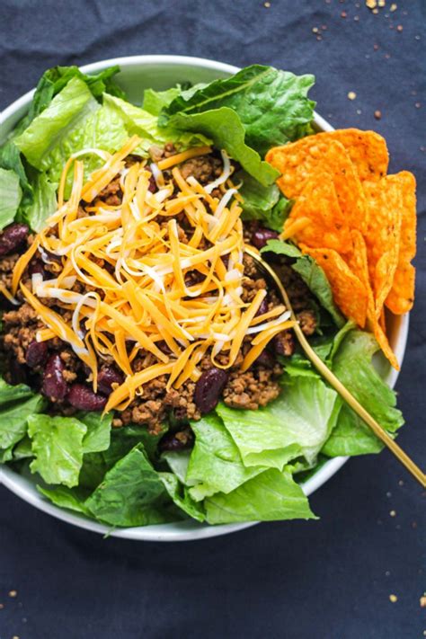 Red beans are kind of like the in between of pinto and kidney… they also offer some. Healthy Taco Salad with Ground Beef and Kidney Beans ...