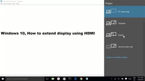 Windows 10 How To Extend Display Using Hdmi Youtube